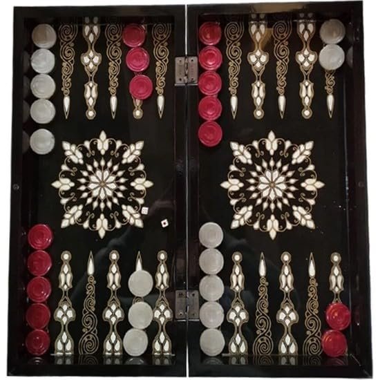 19"-inch Unique Backgammon Sets for Adults X Large Wood Game Board Handmade Game Sets and Checkers Decorative Gift idea for Dad, Husband, Birthday
