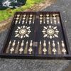 19"-inch Unique Backgammon Sets for Adults X Large Wood Game Board Handmade Game Sets and Checkers Decorative Gift idea for Dad, Husband, Birthday view 4