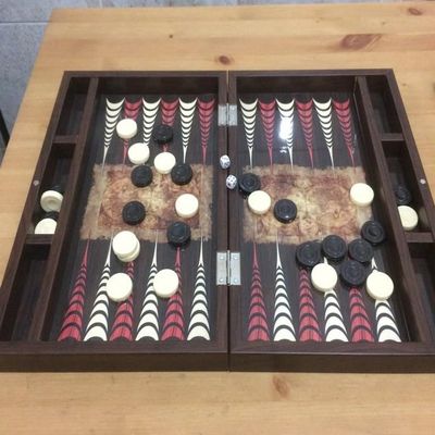 19"-in Backgammon Board Set for Adults World Map X Large Wooden Game Board Handmade Game Sets and Pieces - Gift idea for Dad, Husband, Birthdays