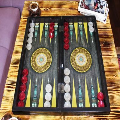 19"-inch Backgammon Board Set for Adults X Large Wooden Art Game Board Handmade Game Sets and Pieces - Gift idea for Dad, Husband, Birthdays and Any Occasion