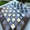 19"-inch Backgammon Board Chess Set for Adults Mother of Pearl Large Wooden Game Board Handmade Game Sets and Checkers - Gift idea for Dad, Birthdays view 4