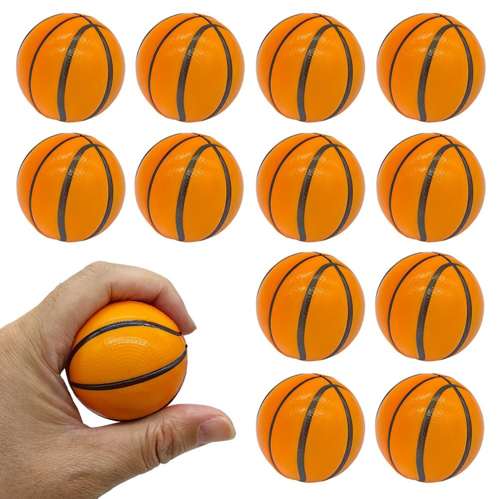 Urspasol 12-Pack Mini Basketball Stress Balls 2 Inch Soft Foam Squeeze Basketballs Ball Small Sport Theme Ball Basketball Party Favors for Kids ,Decor, ,Gifts & Anxiety Relief School Rewards