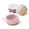 Navik | Silicone baby bowls with suction | toddler bowls | baby bowls with lids | pink and beige, Regular view 1