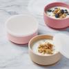 Navik | Silicone baby bowls with suction | toddler bowls | baby bowls with lids | pink and beige, Regular view 3