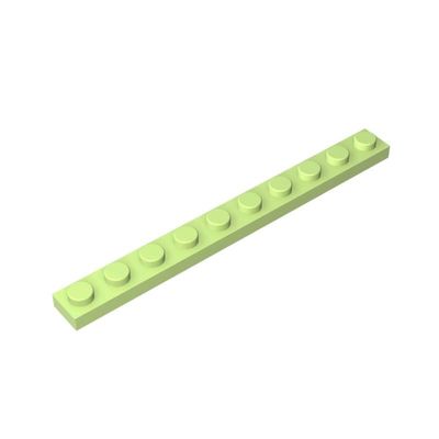 Gobricks GDS-507 4477 Foundation Plate Plate 1x10, Yellowish Green, 50 pcs