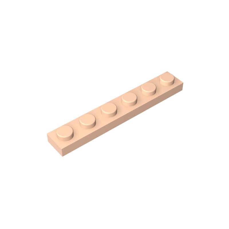 XYEIUGO Gobricks GDS-505 3666 Plate 1x6, Light Flesh, 50 pcs Brick Parts