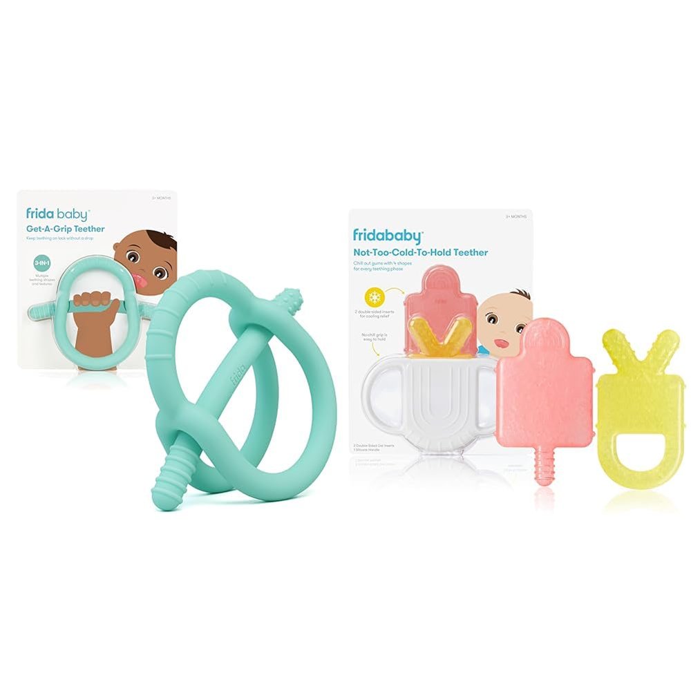 Frida Baby Teether Bundle | Get-A-Grip + Not-Too-Cold-to-Hold | BPA-Free