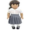 18 inch Doll Outfit-School Plaid Jumper include Blouse and Hair Accessory/Add on Option: Sock and Shoe (Doll is not included) (Pleated Skirt,White Sock, Shiny Black Shoe, Solid Grey) view 1