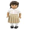 18 inch Doll Outfit-School Plaid Jumper include Blouse and Hair Accessory/Add on Option: Sock and Shoe (Doll is not included) (Pleated Skirt Set,White Sock,Matte Black Shoe, Solid Khaki) view 1