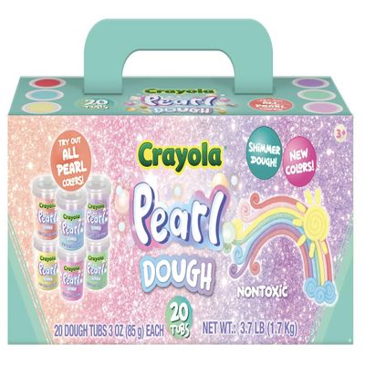 Crayola 20pk Pearl Dough 20pk x 3oz  Valentines and Easter Gifts, Party Favors, Fidget Toys, Sparkling Colors for Creative Play, Safe Non-Toxic Crafting, Great Classroom Fun or Non-Candy Alternative
