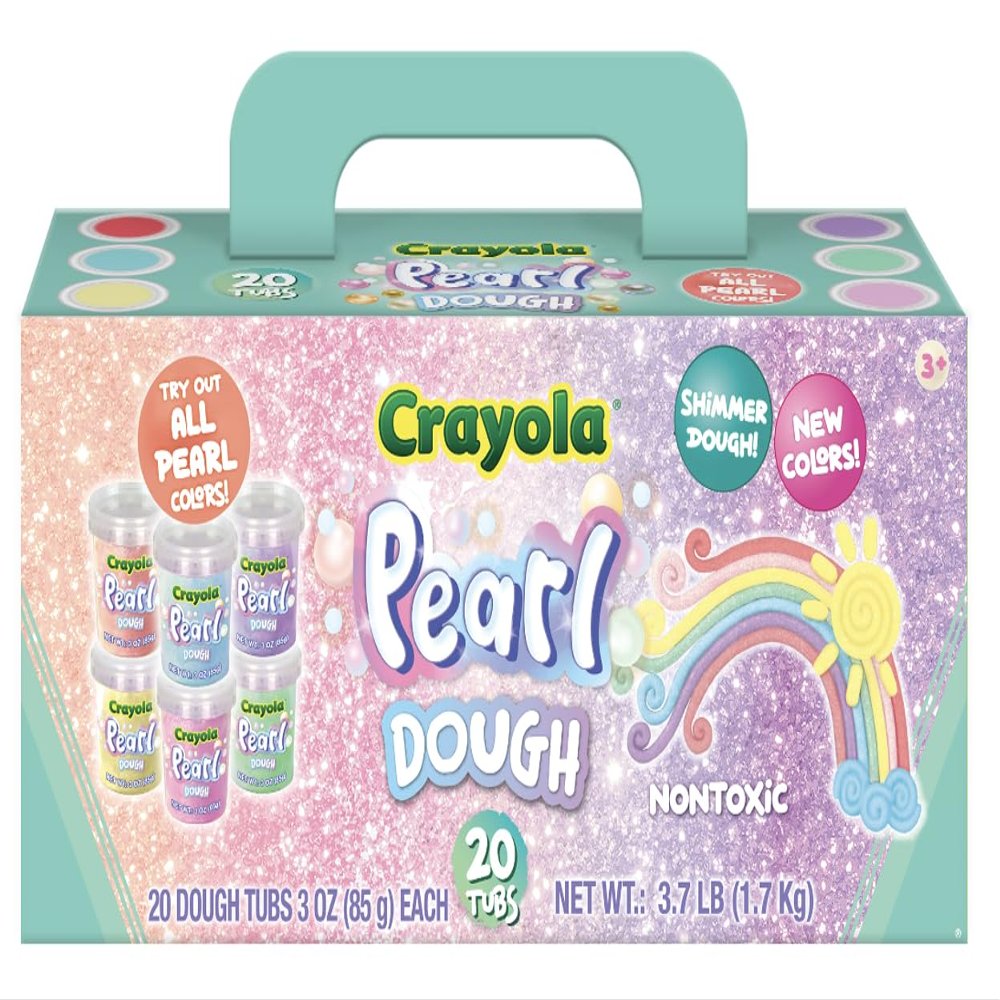Crayola 20pk Pearl Dough 20pk x 3oz  Valentines and Easter Gifts, Party Favors, Fidget Toys, Sparkling Colors for Creative Play, Safe Non-Toxic Crafting, Great Classroom Fun or Non-Candy Alternative
