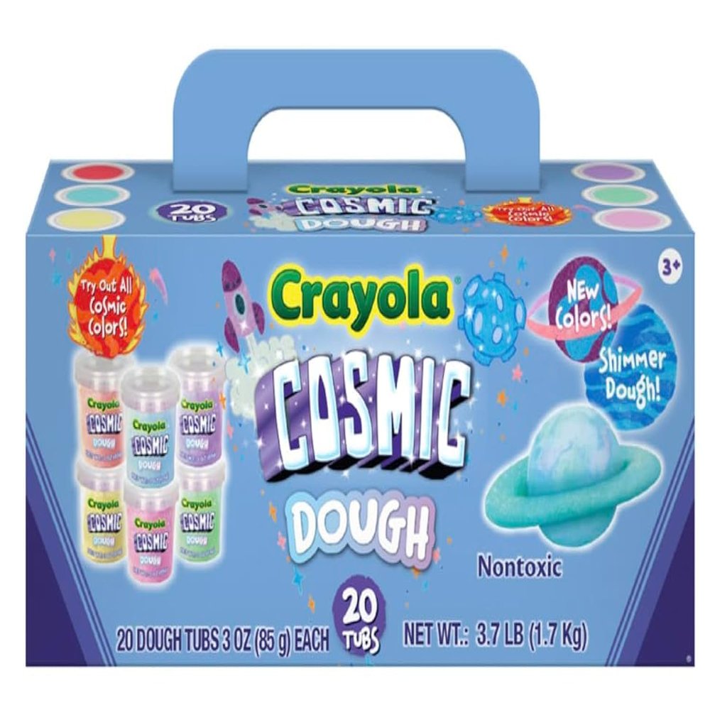 Crayola Cosmic Dough 20pk x 3oz - Special Effects Kids Toys, Party Favors, School Supplies - Sparkly Non-Toxic Play Dough for Creative Learning and Skill Building, Treasure Box Toys for Classroom