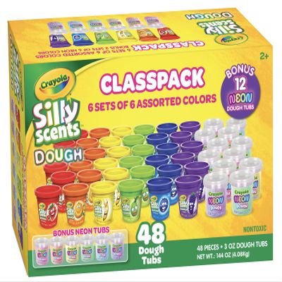 Crayola Scented Dough 48-Pack - Party Favors & Kids Toys, Non-Toxic Crayola Dough Set for Creative Fun, 6 Core Colors & Bonus Neon Dough, Ideal for Classroom & Holiday Activities