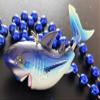 Bobble Head Shark Bead Necklace New Orleans Mardi Gras Cajun Carnival Favor Festival view 4