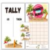 Summer Bunco - June July Beach Bunco - Bunco Score Sheets - Pool Themed Bunco - Scorecards - Tally Sheets - Ghost Player - Bunco Babes - Bunco Game Kit for Game Night Party view 1
