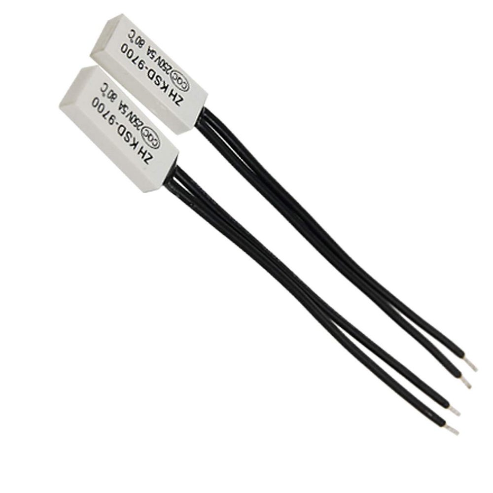 PGMTDEFXJO 2 Pcs Thermostats & Accessories KSD9700 N.C Bimetal Thermostat Temperature Switch 80C 176F Accessories 250V 5A