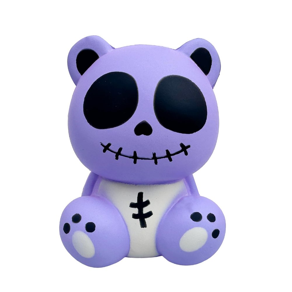 funnysquee Horror Voodoo Bear Squishies Toy Cute Dolls Stress Relief Slow Rising Soft Squeeze Toys for Kids Halloween Christmas Thanksgiving Birthday Gift Collect,Purple