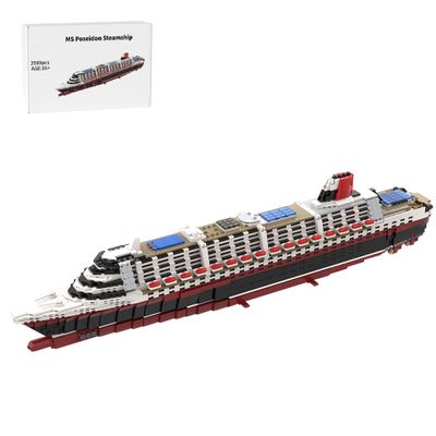 RIDID Cruise Ship Building Kit, 1/500 MS Poseidon Large Cruise Ship Model Assembly Ship Toy Sets, Creative MOC for Adults (2589PCS), I15ZR27719OFMFVKO