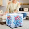 Foerrkelg Custom Name Storage Basket Cute Mermaids Personalize Foldable Rectangle Clothes Toys Storage Bin with Handle for Kids Girls Home Nursery Dorm Bedroom,Blue Mermaid 2 view 3