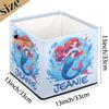 Foerrkelg Custom Name Storage Basket Cute Mermaids Personalize Foldable Rectangle Clothes Toys Storage Bin with Handle for Kids Girls Home Nursery Dorm Bedroom,Blue Mermaid 2 view 4