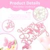 13 Pcs Pink Butterfly Cake Decorations 3D Pink Happy Birthday Cake Topper Birthday Cakes Toppers Butterfly Cupcake Topper for Girls Women Butterflies for Party Wedding Cakes Decor view 3
