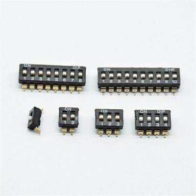 PGMTDEFXJO Micro Switch 10pcs Black 2.54mm chip DIP Switch KM-2P/3P/4P 5P 6P/8P Gold-Plated feet Black SMD chip (Color : 4p)