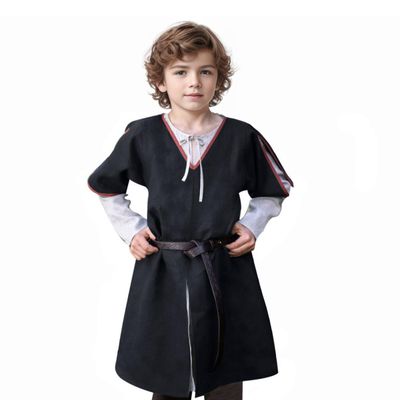 Medieval Boys Cotton Linen Shirt Viking Renaissance Warrior Pirate Costume Casual Vintage Loose Robe Top
