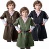 Medieval Boys Cotton Linen Shirt Viking Renaissance Warrior Pirate Costume Casual Vintage Loose Robe Top view 3
