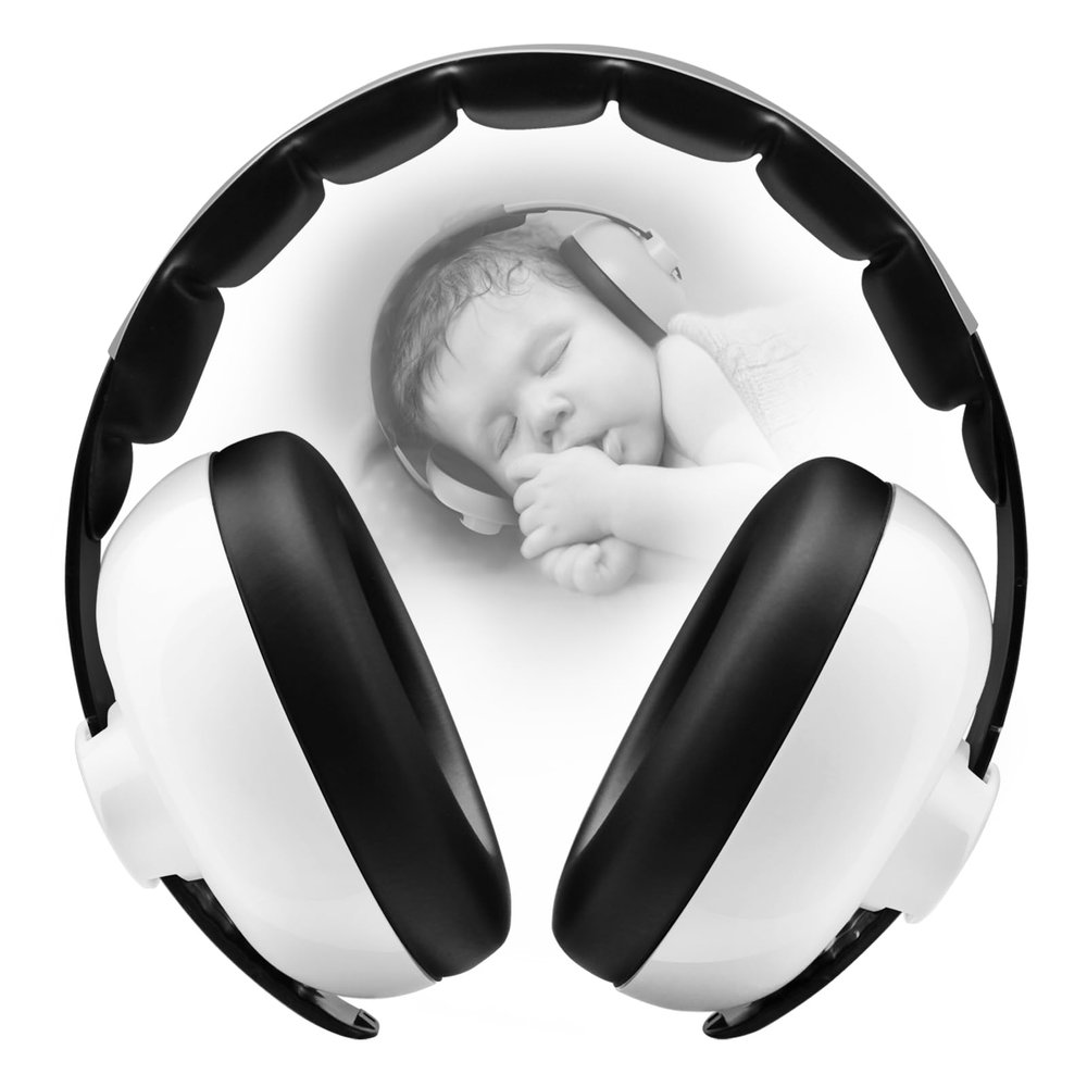BBTKCARE Baby Headphones Noise Cancelling Headphones for Babies for 3 Months to 3 Years - white