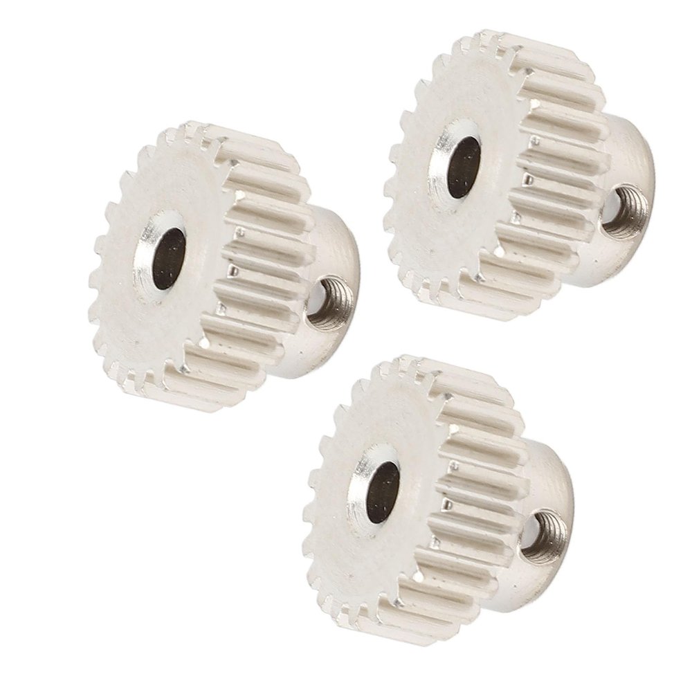 3PCS Metal Motor Gears with Set Screws M0.6 Module 3.175mm Hole Diameter Pinion Gear for 1/10 RC Car Truck (23T)
