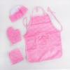 JISADER Kids Aprons Aprons for Cooking, Kitchen Dress up Kitchen Toys, Kids Baking Chef Set for Games Cosplay Baking Interactive, Pink view 3