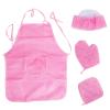 Fenteer Kids Aprons Kids Baking Chef Set Kitchen Toys Kids Chef Hat and Apron Set for Interactive Performances Painting, Pink view 1