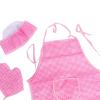 IEUDNS Kids Aprons Chef Costume Set Kitchen Dress up, Oven Mitt Kids Chef Hat and Apron Set Aprons for Cooking for Cosplay Gardening, Pink, 36cmx48cm view 4