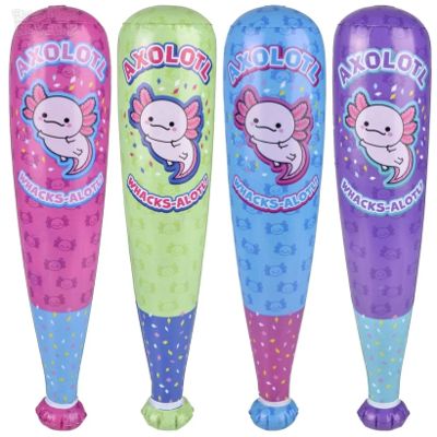 Axolotl Inflatable Baseball Bats | 4 Pack | 20 Inch | Inflate Decorations and Toys