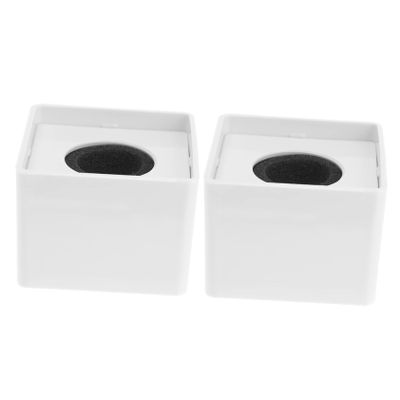 BESTonZON 2pcs Square Shaped Abs Microphone Logo Flag for Interviews White Portable Design for Ktv Hosts Creative Engraving Space Easy to Carry