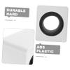 BESTonZON 2pcs Square Shaped Abs Microphone Logo Flag for Interviews White Portable Design for Ktv Hosts Creative Engraving Space Easy to Carry view 3