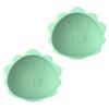melii Silicone Suction Bowls for Babies and Toddlers, Dinosaur, 10.1 oz - 2 Pack, 100% Food Grade Silicone, Animal Shaped, BPA Free, Dishwasher & Microwave Safe - Dinosaur view 1