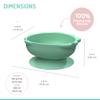 melii Silicone Suction Bowls for Babies and Toddlers, Dinosaur, 10.1 oz - 2 Pack, 100% Food Grade Silicone, Animal Shaped, BPA Free, Dishwasher & Microwave Safe - Dinosaur view 3