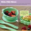 melii Silicone Suction Bowls for Babies and Toddlers, Dinosaur, 10.1 oz - 2 Pack, 100% Food Grade Silicone, Animal Shaped, BPA Free, Dishwasher & Microwave Safe - Dinosaur view 4