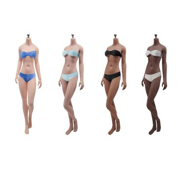 1/6 Scale Female Body,12inch Super Flexible Medium Bust Thin and Small Type Female Seamless Action Figure Body Collection (S24B Brown Skin 10.9inch Tall)