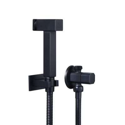 YUJBILTR Black Handheld Bidet Sprayer for Toilet, Wall Mounted Bathroom Cloth Diaper Sprayer Set Brass Single Cold Water Toilet Bidet Sprayer Kit for Personal Hygiene,Type a (Color : Type B)
