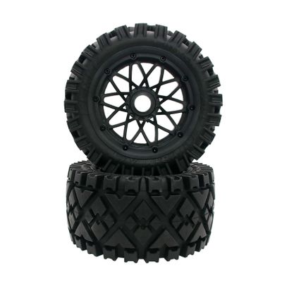 FLMLF All-Terrain Rear Wheel Tire with Reticulated Wheel Hub Kit for 1/5 HPI ROFUN ROVAN KM Baja 5B Buggy Rc Car Parts (Rear)