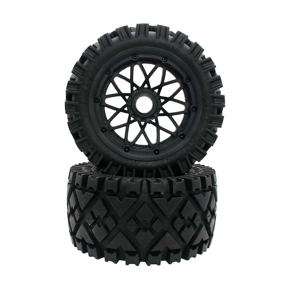 FLMLF All-Terrain Rear Wheel Tire with Reticulated Wheel Hub Kit for 1/5 HPI ROFUN ROVAN KM Baja 5B Buggy Rc Car Parts (Rear)