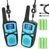 Walkie Talkies for Kids Rechargeable, 2 Pack Long Range Walkie-Talkie for Small 2 Way Radio Hands-Free Outdoor Camping, Hiking Talki with Wearable Lanyard Birthday Xmas Toys Gifts for Boys Girls Kids view 1