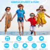 Walkie Talkies for Kids Rechargeable, 2 Pack Long Range Walkie-Talkie for Small 2 Way Radio Hands-Free Outdoor Camping, Hiking Talki with Wearable Lanyard Birthday Xmas Toys Gifts for Boys Girls Kids view 3