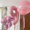 19th Birthday Balloon for Girls, 40 Inch Pastel Pink Number 19 Foil Balloons Self Inflating, Big Mylar Helium Light Pink 19 Balloons for Women Birthday Decor Anniversary Party Decorations Supplies view 3