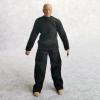 1:12 Scale Fabric T-Shirt + Pant for 6 inch 1/12 Man Thin Small Action Figure Clothes (Black Black) view 1