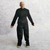 1:12 Scale Fabric T-Shirt + Pant for 6 inch 1/12 Man Thin Small Action Figure Clothes (Black Black) view 2