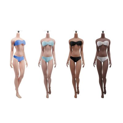 1/6 Scale Female Action Figure Body, 12inch Girl Seamless Super Flexible Pale/Suntan Figure Body Doll (S21C-Black Skin/Big Bust)