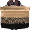 Goodpick Woven Blanket Basket, 21.6" x 14.9" x 11.8" Wicker Laundry Basket for Clothes, Storage Baskets for Organizing, Rectangle Rope Large Baskets for Storage, Black Jute view 1